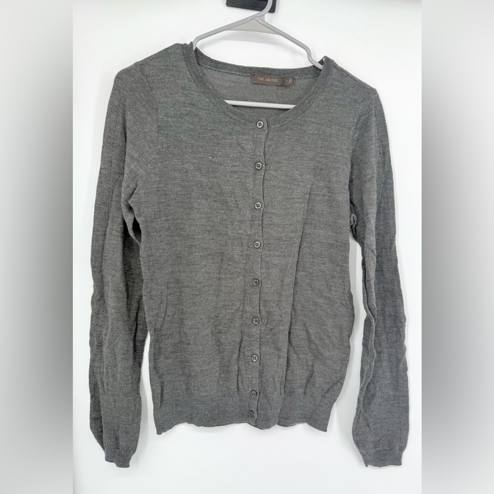 The Limited Charcoal Cardigan Sweater
